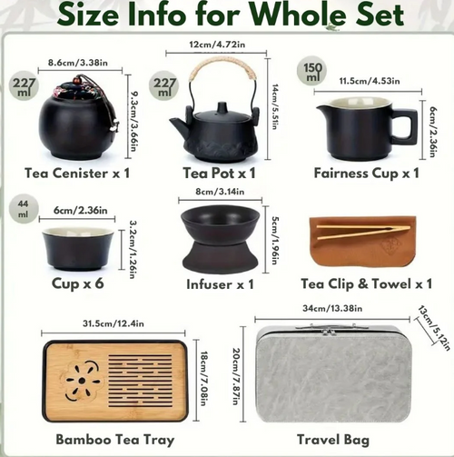 14-Piece Portable Travel Tea Set