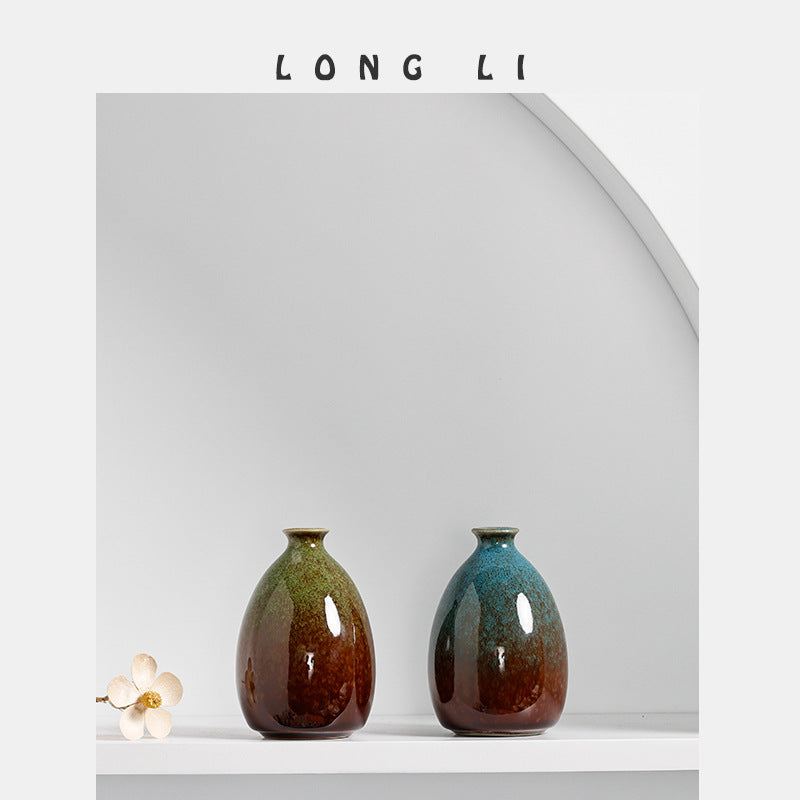 Creative Home Ceramic Vase Desk Kiln Becomes Vase Ornaments Home Decoration Vase Hand Bomb Bottle