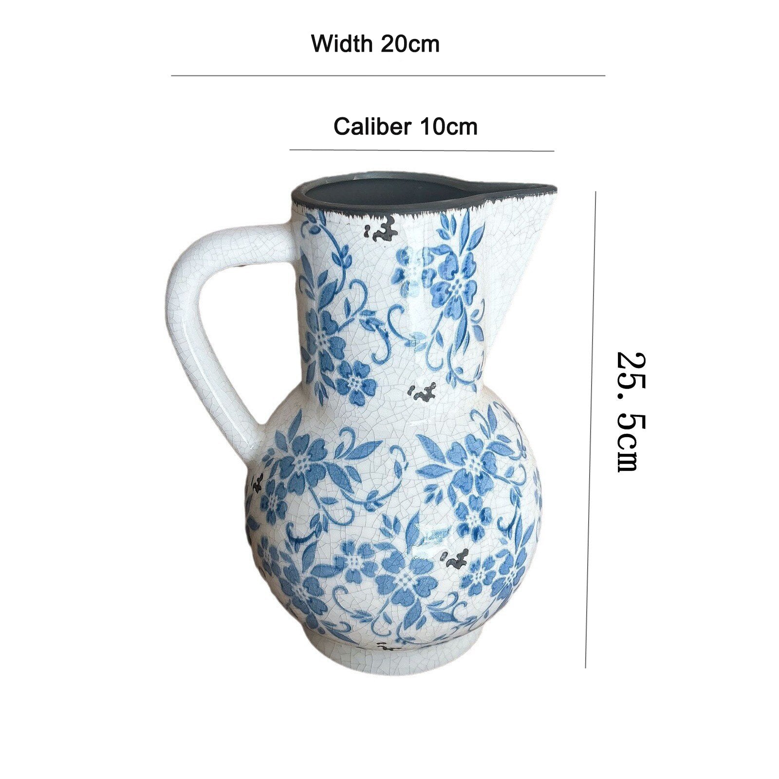 New Chinese style blue and white porcelain ceramic vase vintage ice cracked ornament for living room