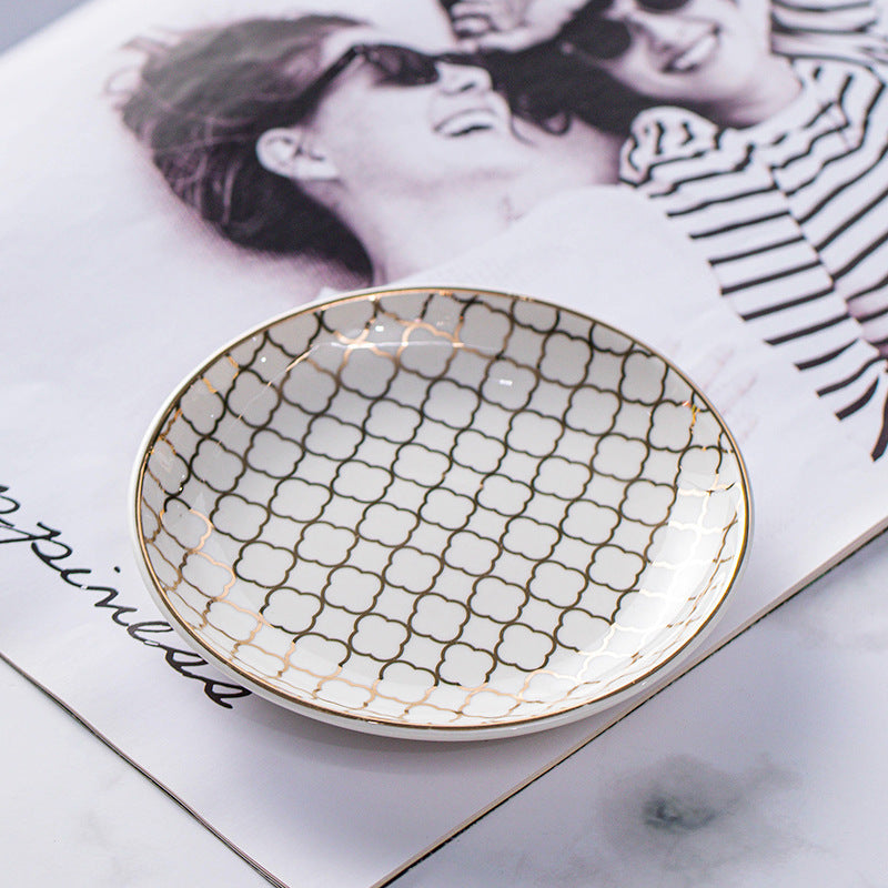 Nordic Ceramic Shell Jewelry Tray, Pearl Glaze Ring Tray, Storage Dish, Bathroom Home Desktop Decor, White Porcelain