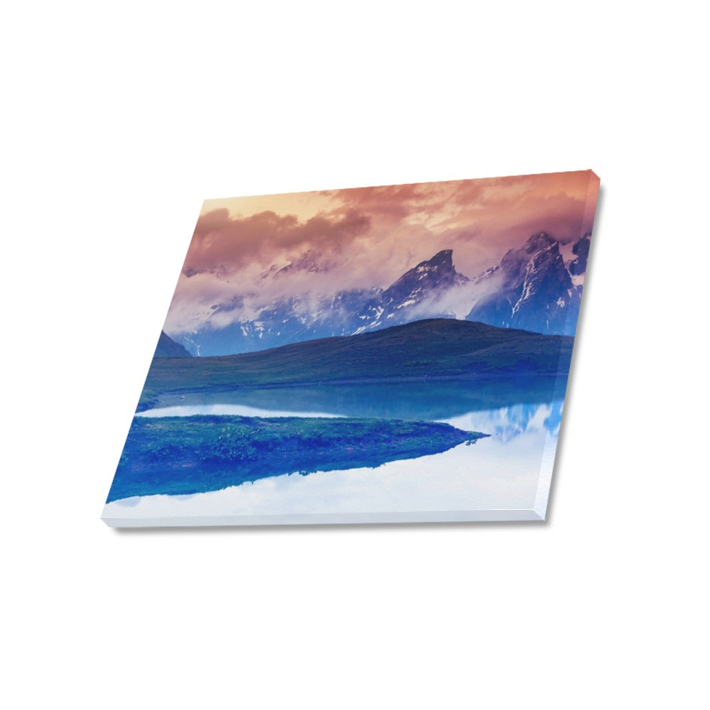 Tranquil Mountain and Lake Landscape 20x16 inch