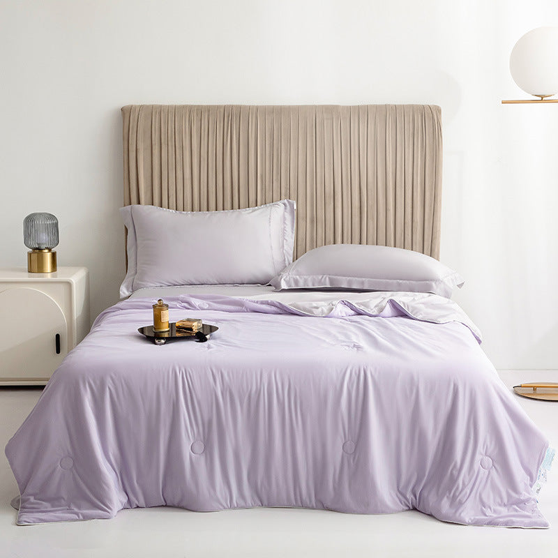 Air Condition Comforter for SummerPure Color, Ice Silk Cooling Blanket, Lightweight and Smooth, Twin, King Size Cold Quilt