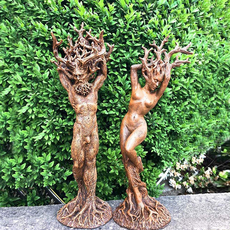 Forest Goddess Statue Resin Ornament Garden Craft Ornament Home Creative Statue Tree God Ornament