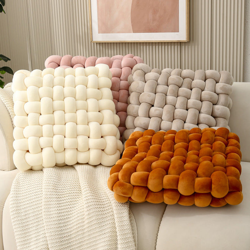Seat cushion square woven pillow household plush cushion sofa bay window decorative pad