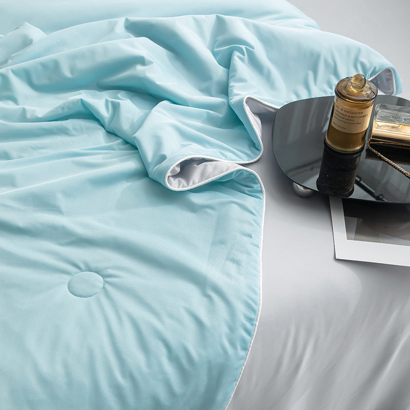 Air Condition Comforter for SummerPure Color, Ice Silk Cooling Blanket, Lightweight and Smooth, Twin, King Size Cold Quilt