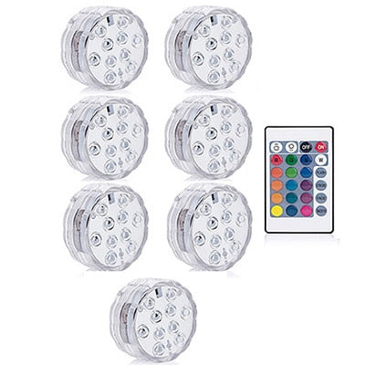 Lumières LED RGB Submersibles – Déco Vase & Jardin (x10)