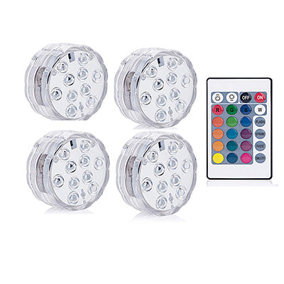 Lumières LED RGB Submersibles – Déco Vase & Jardin (x10)