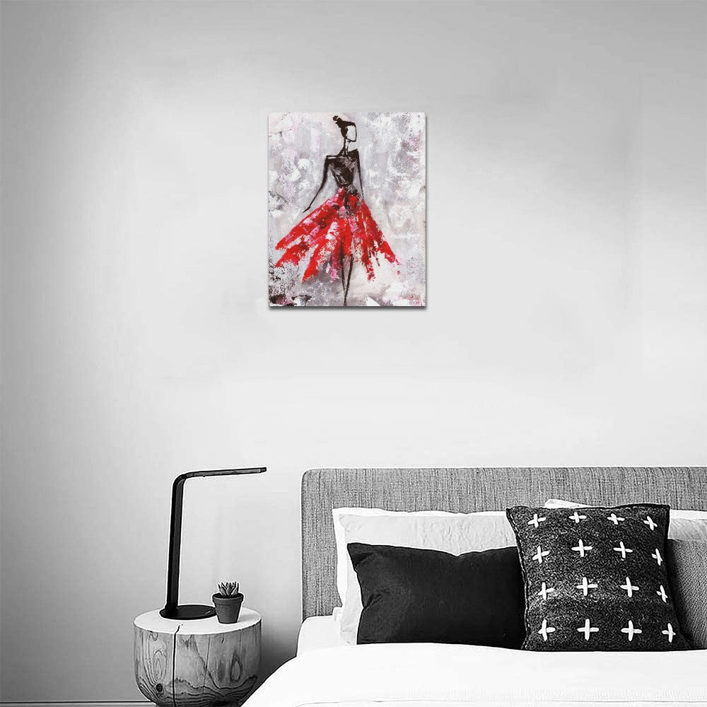 Red Dress Abstract Print 16x20 inch