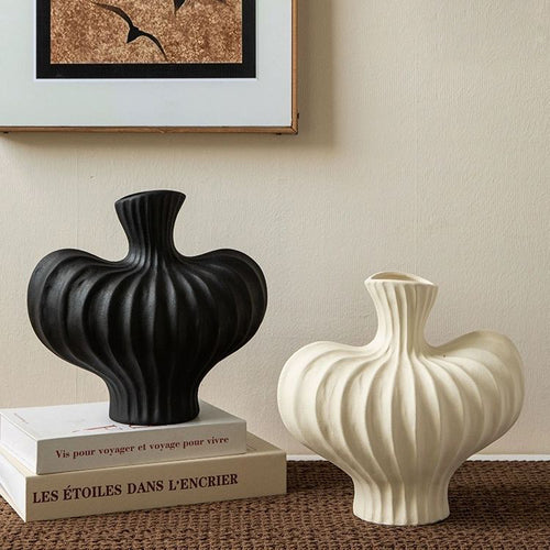 Plastic art imitation ceramic vase high-end decoration for living room desktop decoration - Velora Home Deco