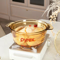 Amber transparent glass pot household high-temperature resistant open flame soup pot stew pot