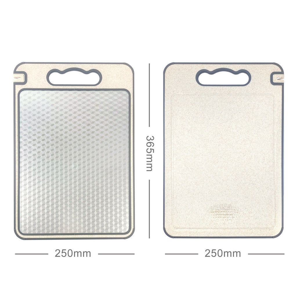 Stainless steel cutting board, mold proof and antibacterial plastic double-sided cutting board