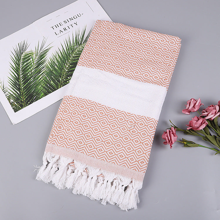 Turkish Beach Towel Striped Fringe Quick-Dry Large Size Cotton Bath Towel Multiple Styles Wholesale