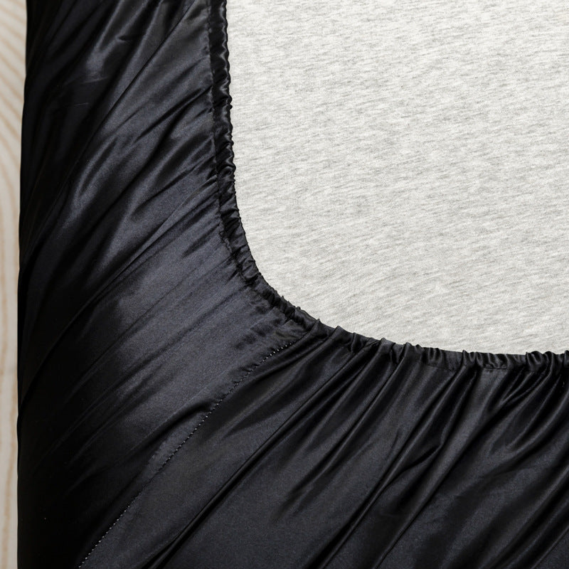 American Style Silk-Like Bedding Set with Fitted Sheet, Duvet Cover, Pillowcases, Extra Large Mattress Protector for Export