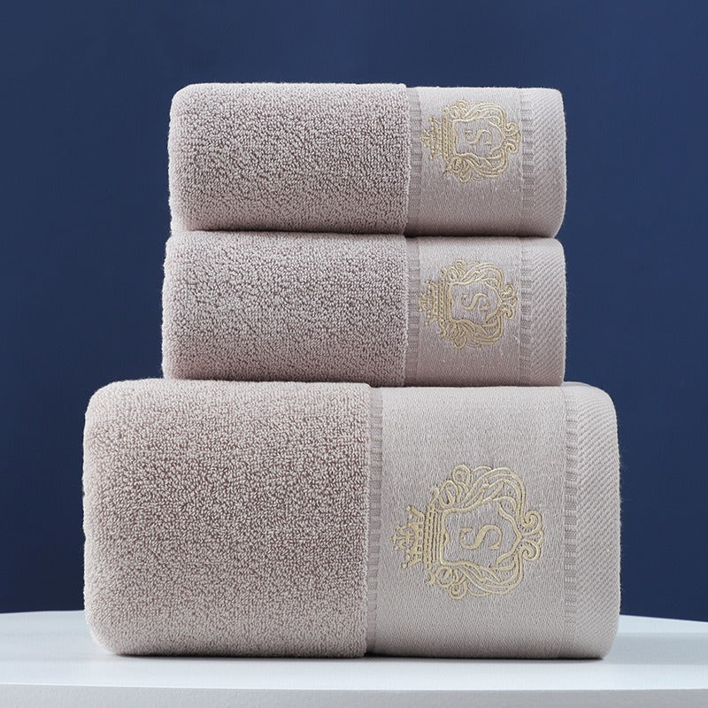 Towel Set Of Pure Cotton Towel Bath Towel Three-Piece Gift Set Xinjiang Cotton - Velora Home Deco
