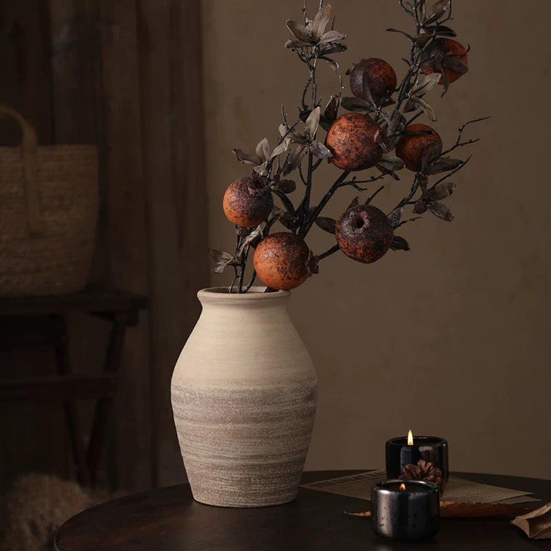 Vintage rough pottery vase decoration classical dried flower simulation flower arrangement vintage style floral ware