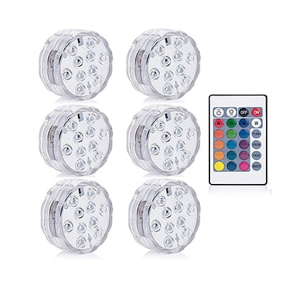 Lumières LED RGB Submersibles – Déco Vase & Jardin (x10)