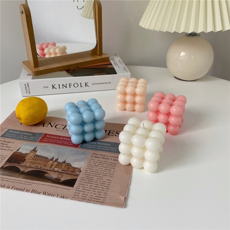 INS Nordic Style Rubik's Cube Aromatherapy Candle Decoration Wedding Festival Room Decoration Decoration Atmosphere