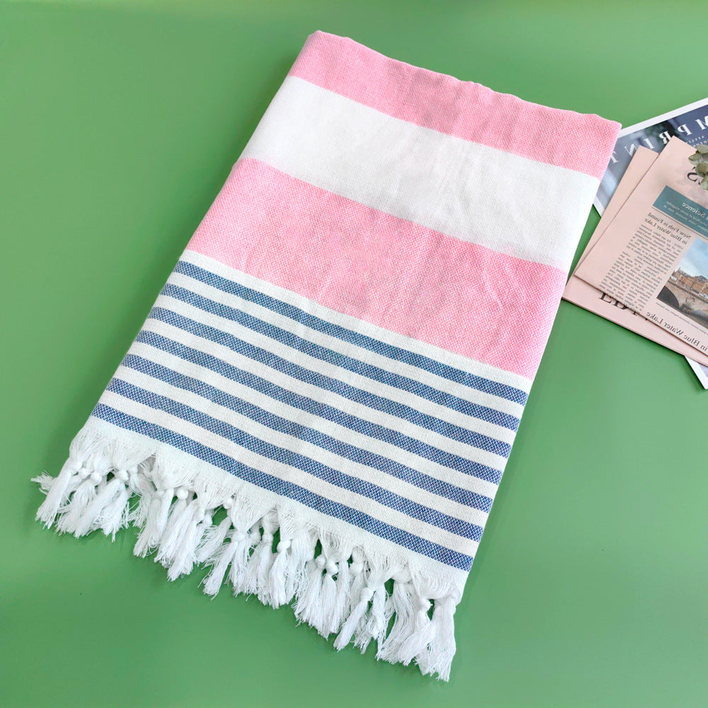 Turkish Beach Towel Striped Fringe Quick-Dry Large Size Cotton Bath Towel Multiple Styles Wholesale