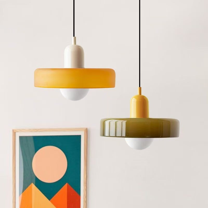 Small pendant lamp bedside glass lamp