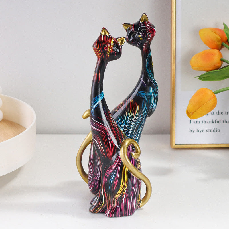 Home Couple Cat Animal Ornament