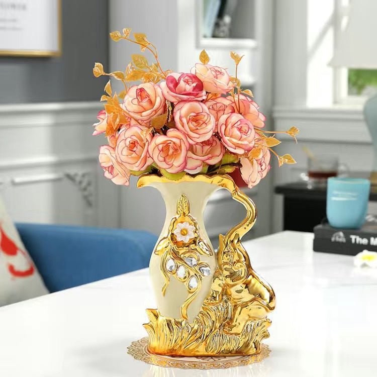 Ceramic countertop vase living room flower arrangement TV cabinet decoration creative interior decoration vase