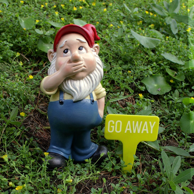 Mouth covered elf dwarf ornament resin courtyard garden dwarf statue