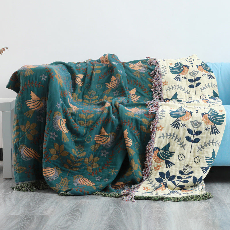 Cotton Gauze Sofa Cover All-Cotton Full Coverage Throw Blanket Nordic Style Sofa Pad Throw Towel Blanket Universal for All Seasons
