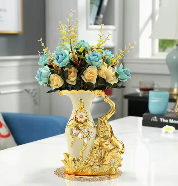 Ceramic countertop vase living room flower arrangement TV cabinet decoration creative interior decoration vase