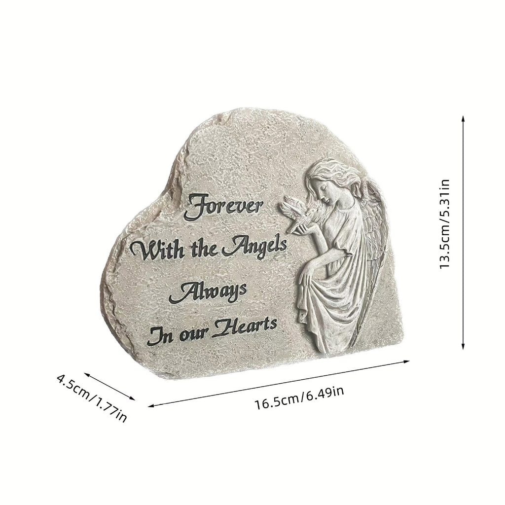 Outdoor Heart shaped Angel Statue Monument Resin Decoration