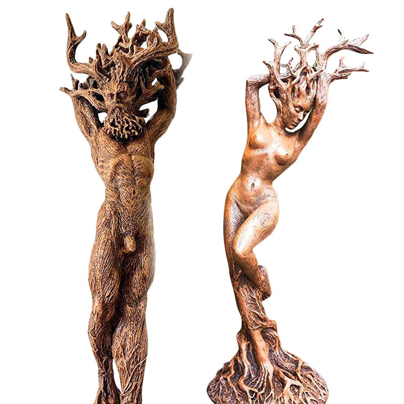 Forest Goddess Statue Resin Ornament Garden Craft Ornament Home Creative Statue Tree God Ornament
