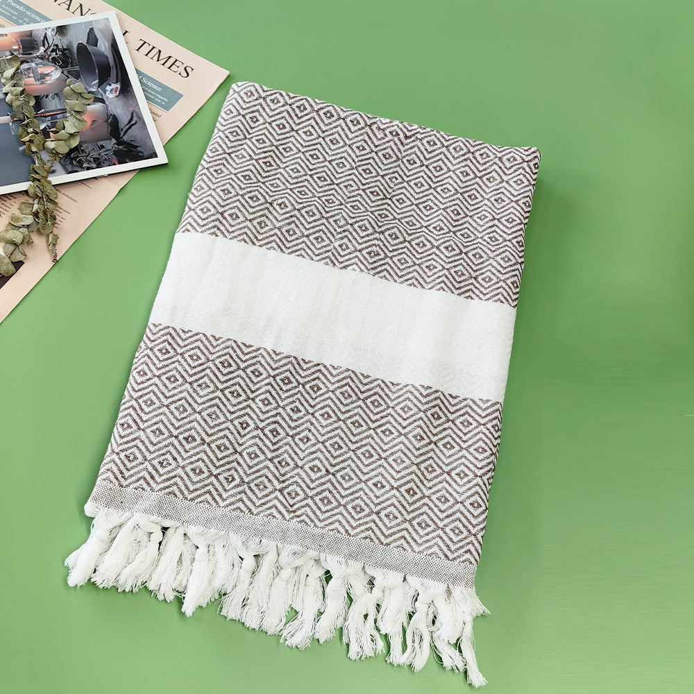 Turkish Beach Towel Striped Fringe Quick-Dry Large Size Cotton Bath Towel Multiple Styles Wholesale