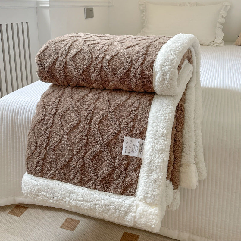 Double-Layer Polar Blanket (Autumn/Winter) – Thick Warm Soft Fleece for Office Naps, Sofa Beds