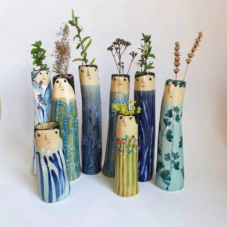 Beautiful Resin Crafts Bohemian Family Vase Living Room Dining Room Decoration - Velora Home Deco