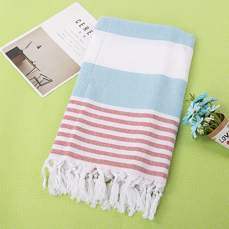 Turkish Beach Towel Striped Fringe Quick-Dry Large Size Cotton Bath Towel Multiple Styles Wholesale