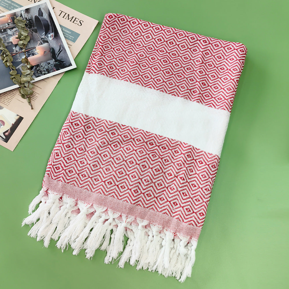 Turkish Beach Towel Striped Fringe Quick-Dry Large Size Cotton Bath Towel Multiple Styles Wholesale