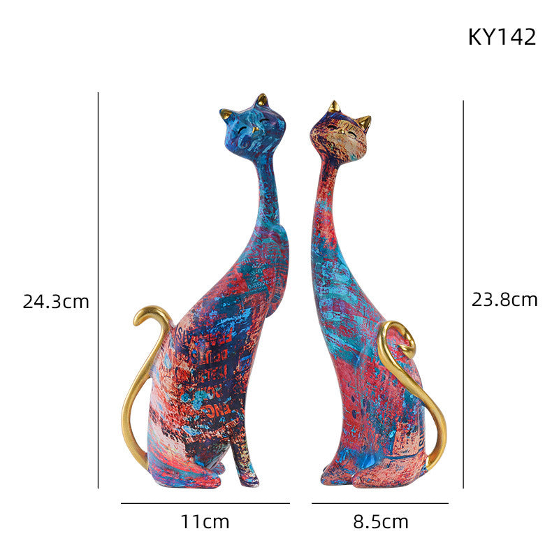 Home Couple Cat Animal Ornament