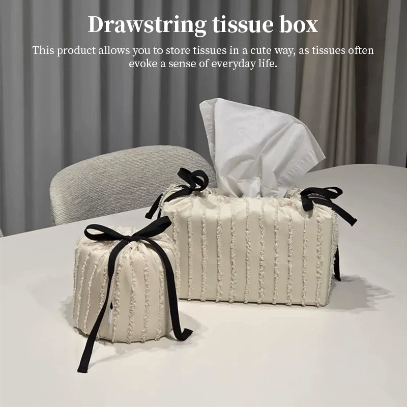 Korean Style Living Room Tissue Box Cover - Cake Design Decorative Fabric Holder, Cute Home Decor for Girls