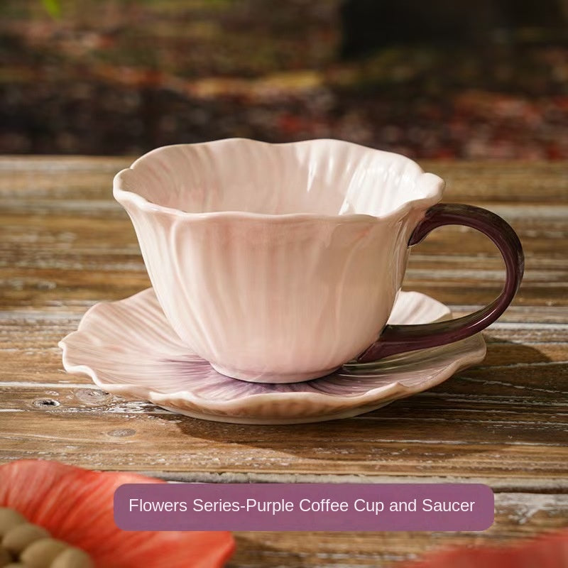 Stylish Ceramic Latte Cup Set for Women, Minimalist Design, High-Aesthetic Coffee Mug
