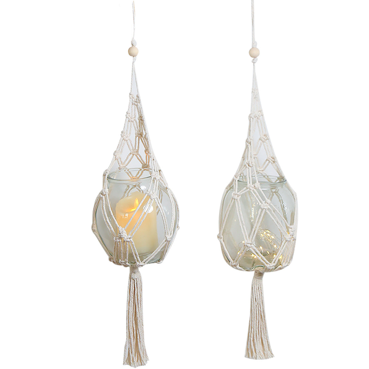Nordic Home Wall Decoration Bohemian Woven Tapestry Home Decoration Flower Pot Hanging Basket Plant Decoration Net Pocket