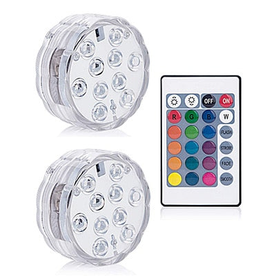 Lumières LED RGB Submersibles – Déco Vase & Jardin (x10)