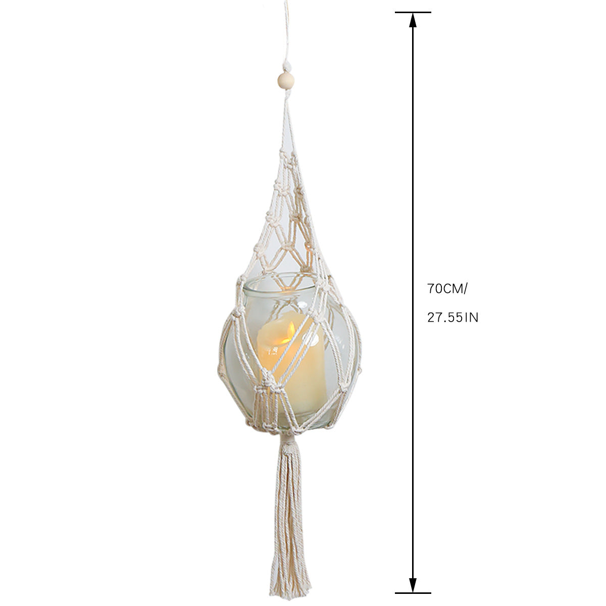 Nordic Home Wall Decoration Bohemian Woven Tapestry Home Decoration Flower Pot Hanging Basket Plant Decoration Net Pocket