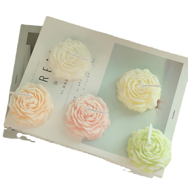 Pure handmade peony shaped aromatherapy candle wedding gift, birthday gift, banquet decoration