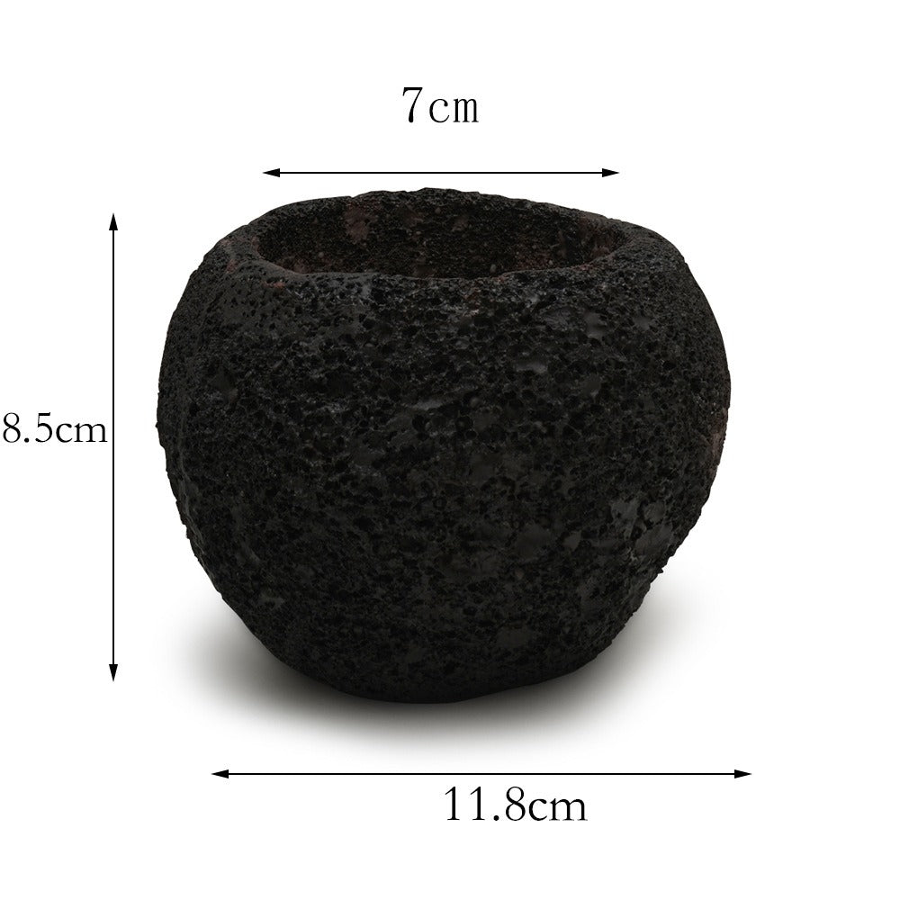 Minimalist volcanic stone potted plant ornaments