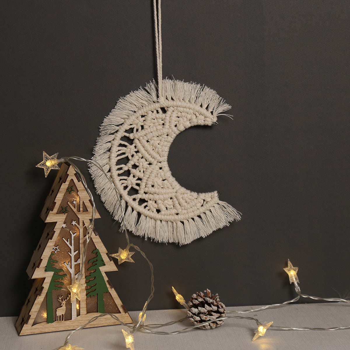 New Moon Hand Woven Wall Hanging Bohemian Tapestry Bedroom Living Room Decoration Pendant