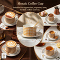 European Style Bone China Coffee Cups and Saucers Set, Porcelain Teacup Set with Spoons for Afternoon Tea, Home & Office Use