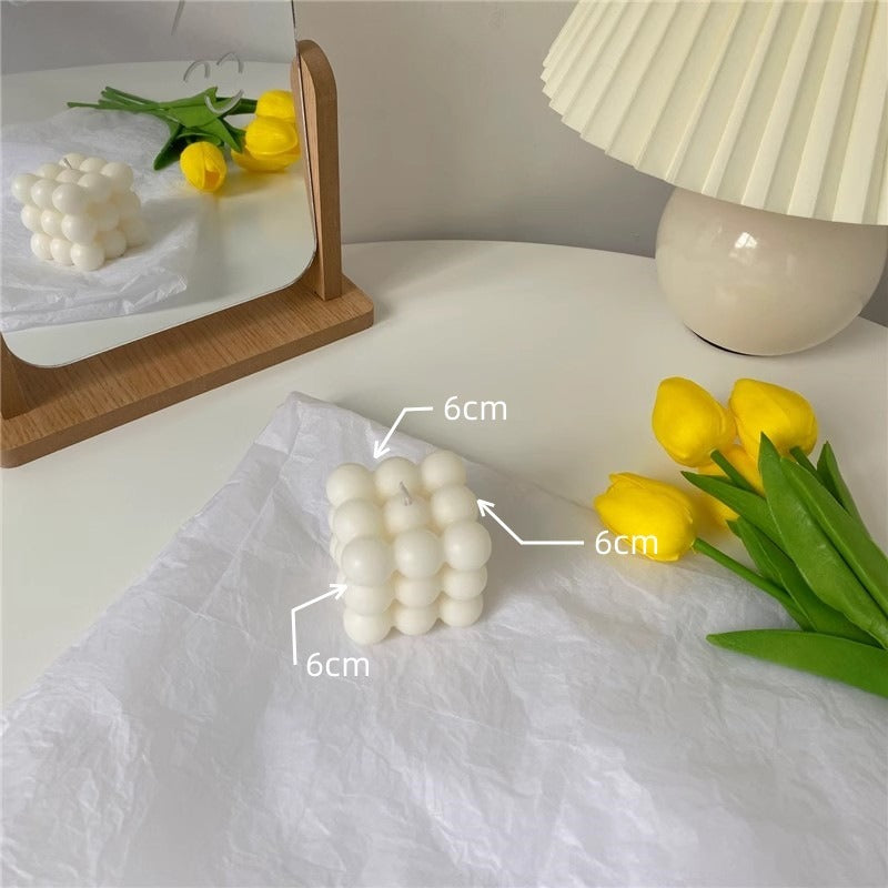 INS Nordic Style Rubik's Cube Aromatherapy Candle Decoration Wedding Festival Room Decoration Decoration Atmosphere