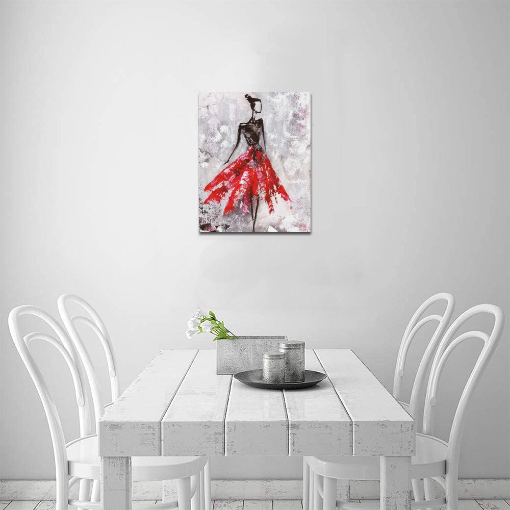 Red Dress Abstract Print 16x20 inch