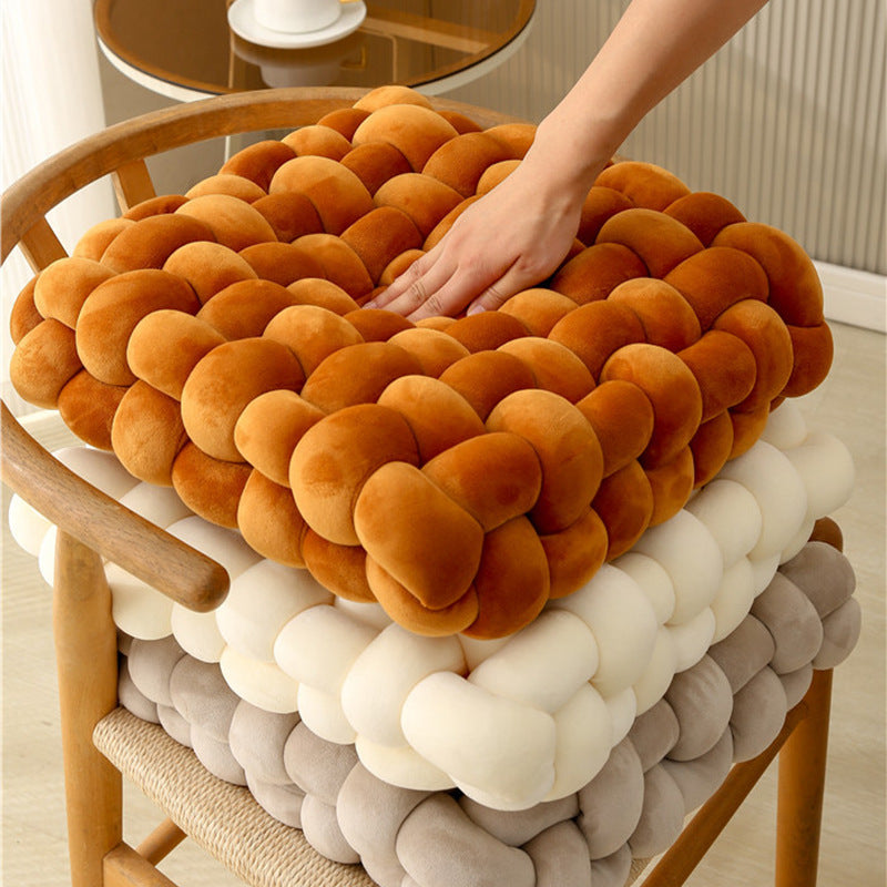 Seat cushion square woven pillow household plush cushion sofa bay window decorative pad