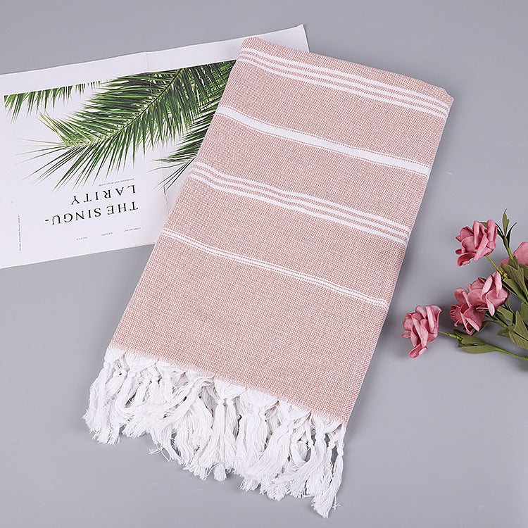 Turkish Beach Towel Striped Fringe Quick-Dry Large Size Cotton Bath Towel Multiple Styles Wholesale