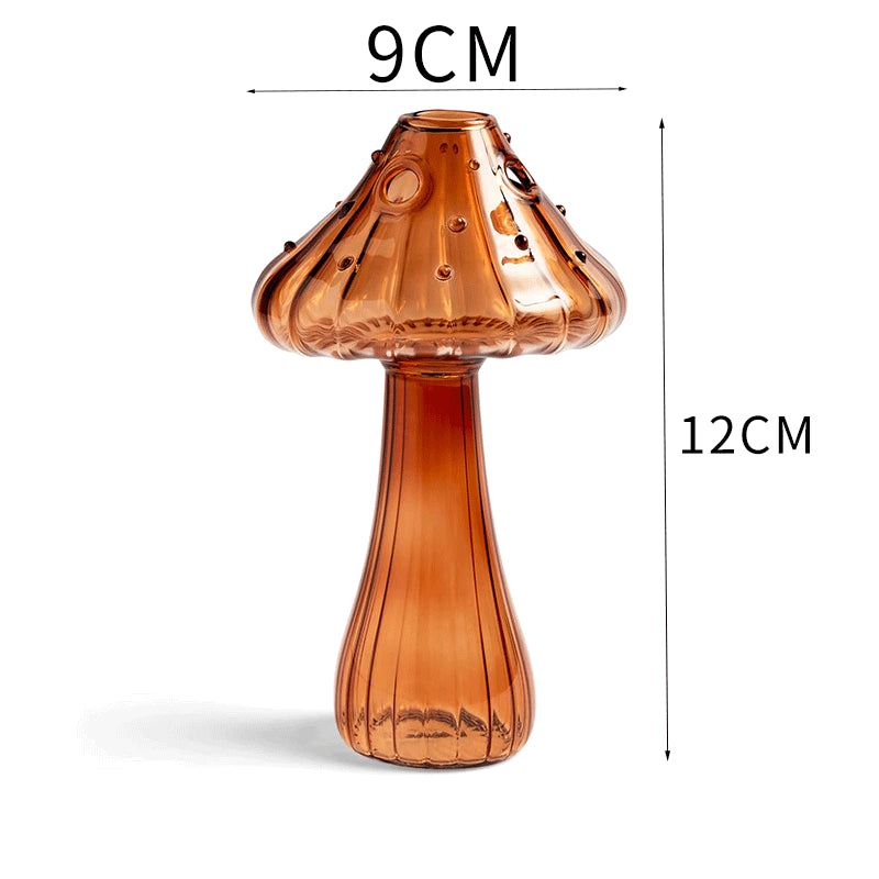 Glass Mushroom Vase Aromatherapy Vase Hydroponic Flower Arrangement Decoration Home Decoration Glass Creative Vase - Velora Home Deco